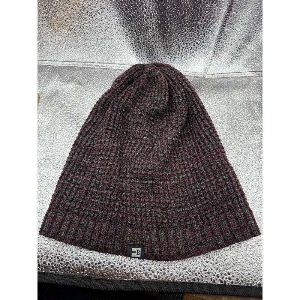 B Logo Waffle Knit Beanie‎ Hat Unisex One Size Stretch Outdoor Casual Winter